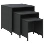 Mesas apilables 3 piezas ratán sintético negro de vidaXL, Mesas auxiliares - Ref: Foro24-319412, Precio: 78,65 €, Descuento: %