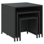 Mesas apilables 3 piezas ratán sintético negro de vidaXL, Mesas auxiliares - Ref: Foro24-319412, Precio: 78,65 €, Descuento: %