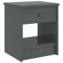 Mesita de noche madera maciza de pino gris oscuro 35x30x40cm de vidaXL, Mesitas de noche - Ref: Foro24-322226, Precio: 38,47 ...
