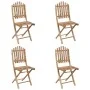 Set de comedor de jardín plegable 5 piezas con cojines bambú de vidaXL, Conjuntos de jardín - Ref: Foro24-3063976, Precio: 26...