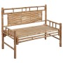 Banco de jardín con cojín bambú 120 cm de vidaXL, Bancos de jardín - Ref: Foro24-3063899, Precio: 150,73 €, Descuento: %