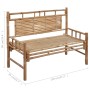 Banco de jardín con cojín bambú 120 cm de vidaXL, Bancos de jardín - Ref: Foro24-3063899, Precio: 150,73 €, Descuento: %