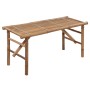 Banco de jardín plegable con cojín bambú 118 cm de vidaXL, Bancos de jardín - Ref: Foro24-3063869, Precio: 87,41 €, Descuento: %