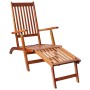 Tumbona de jardín con reposapiés y cojín madera maciza acacia de vidaXL, Tumbonas - Ref: Foro24-3064023, Precio: 140,08 €, De...