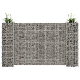 Jardinera de gaviones forma de H alambre de acero 260x40x150 cm en Macetas y jardineras | Comprar online en Foru.es