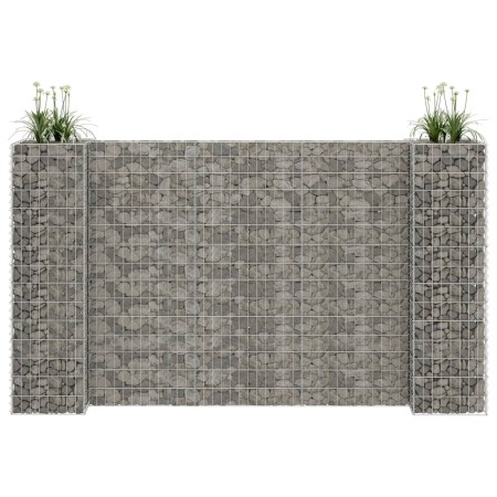 Jardinera de gaviones forma de H alambre de acero 260x40x150 cm en Macetas y jardineras | Comprar online en Foru.es