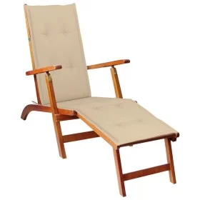 Gartenliege mit Fußstütze und Kissen aus massivem Akazienholz. von vidaXL, Liegen - Ref: Foro24-3064017, Preis: 144,91 €, Rab...