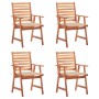 Sillas comedor de jardín y cojines 4 uds madera maciza acacia en Sillas de jardín | Comprar online en Foru.es
