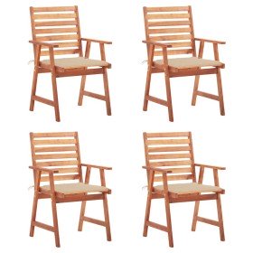 Sillas comedor de jardín y cojines 4 uds madera maciza acacia en Sillas de jardín | Comprar online en Foru.es
