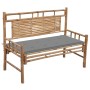 Banco de jardín con cojín bambú 120 cm de vidaXL, Bancos de jardín - Ref: Foro24-3063877, Precio: 143,06 €, Descuento: %