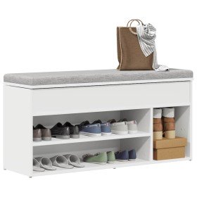 Banco zapatero madera de ingeniería blanco 102x30,5x45 cm en Zapateros y organizadores de calzado | Comprar online en Foru.es