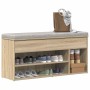 Banco zapatero madera de ingeniería roble sonoma 102x30,5x45 cm en Zapateros y organizadores de calzado | Comprar online en Foru