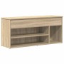 Banco zapatero madera de ingeniería roble sonoma 102x30,5x45 cm en Zapateros y organizadores de calzado | Comprar online en Foru