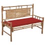 Banco de jardín con cojín bambú 120 cm de vidaXL, Bancos de jardín - Ref: Foro24-3063882, Precio: 141,67 €, Descuento: %