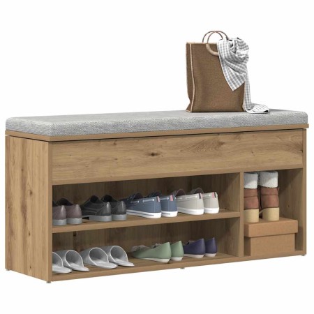 Mueble zapatero madera ingeniería roble artisan 102x30,5x45 cm en Zapateros y organizadores de calzado | Comprar online en Foru.