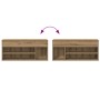 Mueble zapatero madera ingeniería roble artisan 102x30,5x45 cm en Zapateros y organizadores de calzado | Comprar online en Foru.