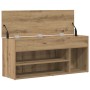Mueble zapatero madera ingeniería roble artisan 102x30,5x45 cm en Zapateros y organizadores de calzado | Comprar online en Foru.