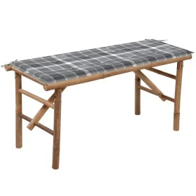 Banco de jardín plegable con cojín bambú 118 cm de vidaXL, Bancos de jardín - Ref: Foro24-3063863, Precio: 91,16 €, Descuento: %