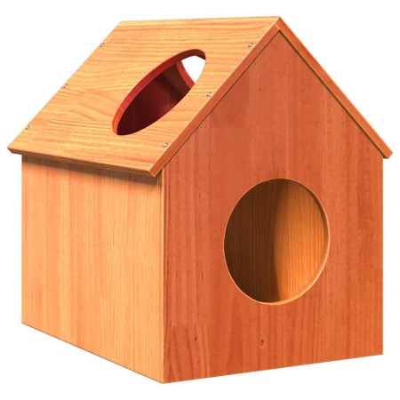 Casa para gatos cera marrón 41x50x50 cm madera maciza pino en Mobiliario para gatos | Comprar online en Foru.es