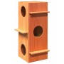 Casa para gatos cera marrón 43x43x90 cm madera maciza pino en Mobiliario para gatos | Comprar online en Foru.es