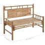 Banco de jardín con cojín bambú 120 cm de vidaXL, Bancos de jardín - Ref: Foro24-3063896, Precio: 147,22 €, Descuento: %