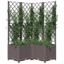 Jardinera con enrejado PP marrón 80x80x136 cm de vidaXL, Maceteros y jardineras - Ref: Foro24-318265, Precio: 110,50 €, Descu...