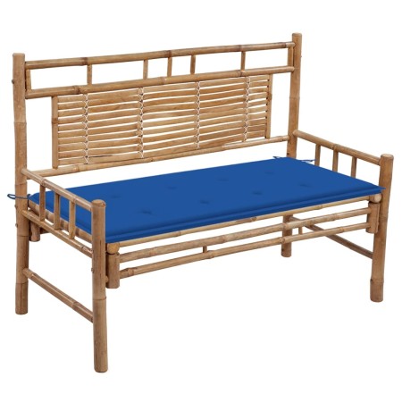 Banco de jardín con cojín bambú 120 cm de vidaXL, Bancos de jardín - Ref: Foro24-3063886, Precio: 156,71 €, Descuento: %