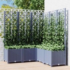 Jardinera con enrejado PP gris oscuro 120x120x136 cm de vidaXL, Maceteros y jardineras - Ref: Foro24-318257, Precio: 143,63 €...