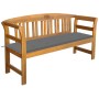 Banco de jardín con cojín madera maciza de acacia 157 cm de vidaXL, Bancos de jardín - Ref: Foro24-3064267, Precio: 185,34 €,...