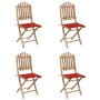Set de comedor exterior plegable 5 piezas con cojines bambú de vidaXL, Conjuntos de jardín - Ref: Foro24-3063966, Precio: 278...