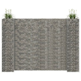 Jardinera de gaviones forma de H alambre de acero 260x40x180 cm en Macetas y jardineras | Comprar online en Foru.es