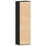 Zapatero de madera contrachapada roble negro 54x34x183 cm en Zapateros y organizadores de calzado | Comprar online en Foru.es