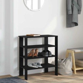Mueble zapatero madera contrachapada negro 61x32x70 cm en Zapateros y organizadores de calzado | Comprar online en Foru.es