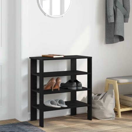 Mueble zapatero madera contrachapada negro 61x32x70 cm en Zapateros y organizadores de calzado | Comprar online en Foru.es