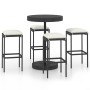 Set de bar para jardín 5 pzas y cojines ratán sintético negro de vidaXL, Conjuntos de jardín - Ref: Foro24-3064762, Precio: 2...