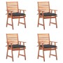 Sillas comedor de jardín y cojines 4 uds madera maciza acacia en Sillas de jardín | Comprar online en Foru.es