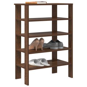 Zapatero madera contrachapada roble marrón 61x32x87,5 cm en Zapateros y organizadores de calzado | Comprar online en Foru.es