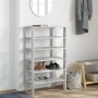 Mueble zapatero madera contrachapada gris hormigón 61x32x105 cm en Zapateros y organizadores de calzado | Comprar online en Foru