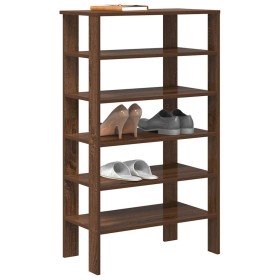 Mueble zapatero madera contrachapada marrón roble 61x32x105 cm en Zapateros y organizadores de calzado | Comprar online en Foru.
