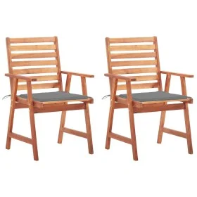 Sillas comedor de jardín y cojines 2 uds madera maciza acacia de vidaXL, Sillas de jardín - Ref: Foro24-3064321, Precio: 159,...