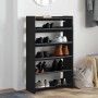 Mueble zapatero madera contrachapada negro 60x25x100 cm en Zapateros y organizadores de calzado | Comprar online en Foru.es