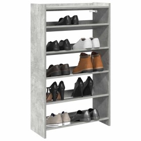 Mueble zapatero madera contrachapada gris hormigón 60x25x100 cm en Zapateros y organizadores de calzado | Comprar online en Foru