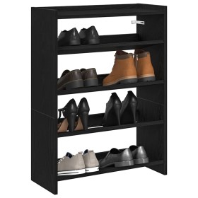 Mueble zapatero madera contrachapada negro 60x25x81 cm en Zapateros y organizadores de calzado | Comprar online en Foru.es