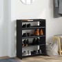 Mueble zapatero madera contrachapada negro 60x25x81 cm en Zapateros y organizadores de calzado | Comprar online en Foru.es