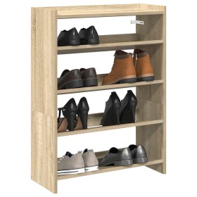 Mueble zapatero madera contrachapada roble sonoma 60x25x81 cm en Zapateros y organizadores de calzado | Comprar online en Foru.e