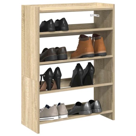 Mueble zapatero madera contrachapada roble sonoma 60x25x81 cm en Zapateros y organizadores de calzado | Comprar online en Foru.e