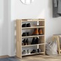 Mueble zapatero madera contrachapada roble sonoma 60x25x81 cm en Zapateros y organizadores de calzado | Comprar online en Foru.e