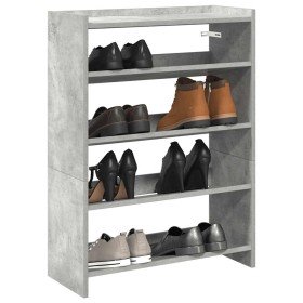 Mueble zapatero madera contrachapada gris hormigón 60x25x81 cm en Zapateros y organizadores de calzado | Comprar online en Foru.
