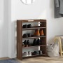 Mueble zapatero madera contrachapada marrón roble 60x25x81 cm en Zapateros y organizadores de calzado | Comprar online en Foru.e