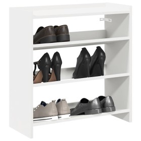 Mueble zapatero madera contrachapada blanco 60x25x62 cm en Zapateros y organizadores de calzado | Comprar online en Foru.es